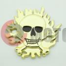 Наклейка Череп золотой в языках пламени обьемная Наклейка Череп золотой в языках пламени обьемная