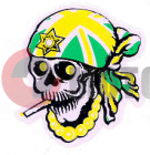 Наклейка Череп ев.пират жел зел Наклейка Череп ев.пират жел зел