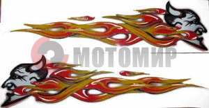 Наклейка брызги (160*640) Пламя -черт Наклейка брызги (160*640) Пламя -черт